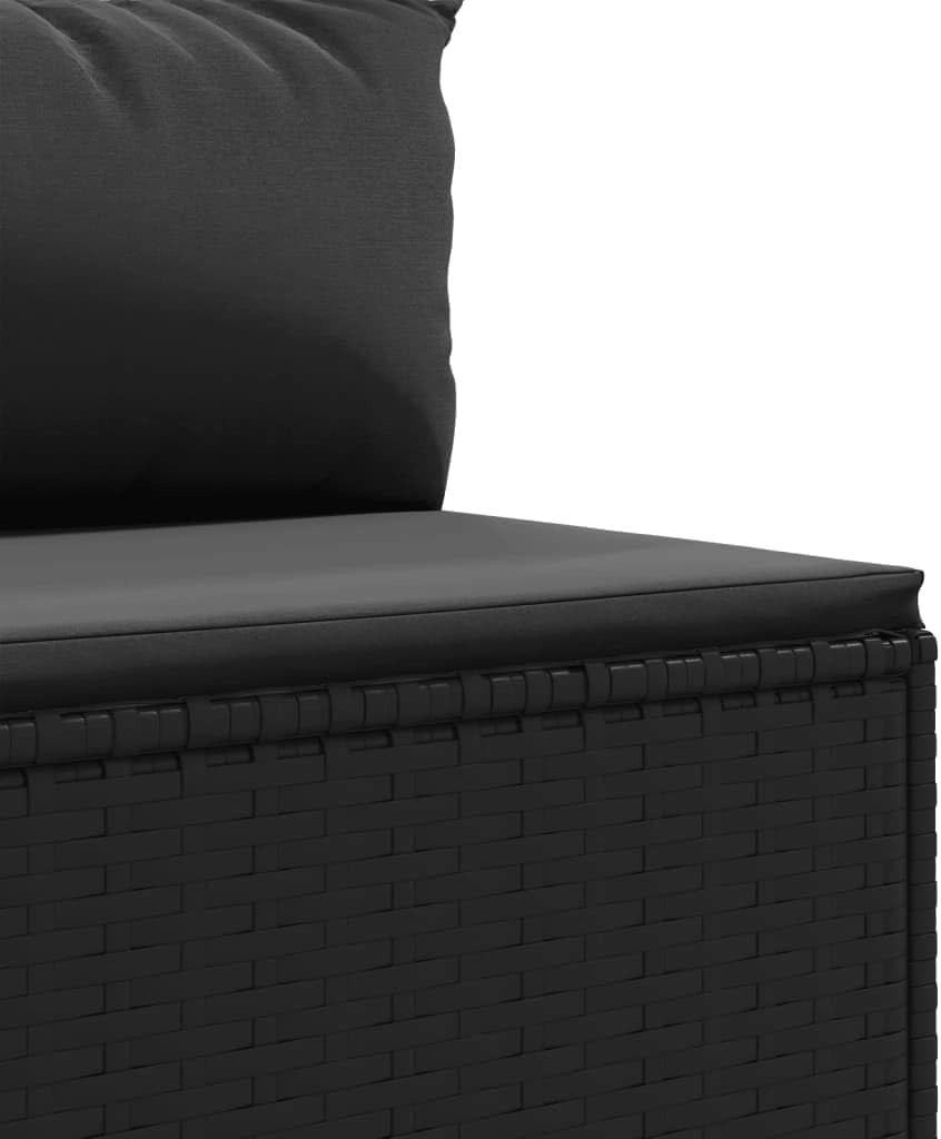 Set da giardino con cuscini 4 pezzi rattan sintetico nero, set giardino, set terrazza, mobili da giardino esterno - 3308075