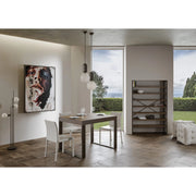 Tavolo allungabile 120/380x90 cm Tecno telaio Antracite - Noce