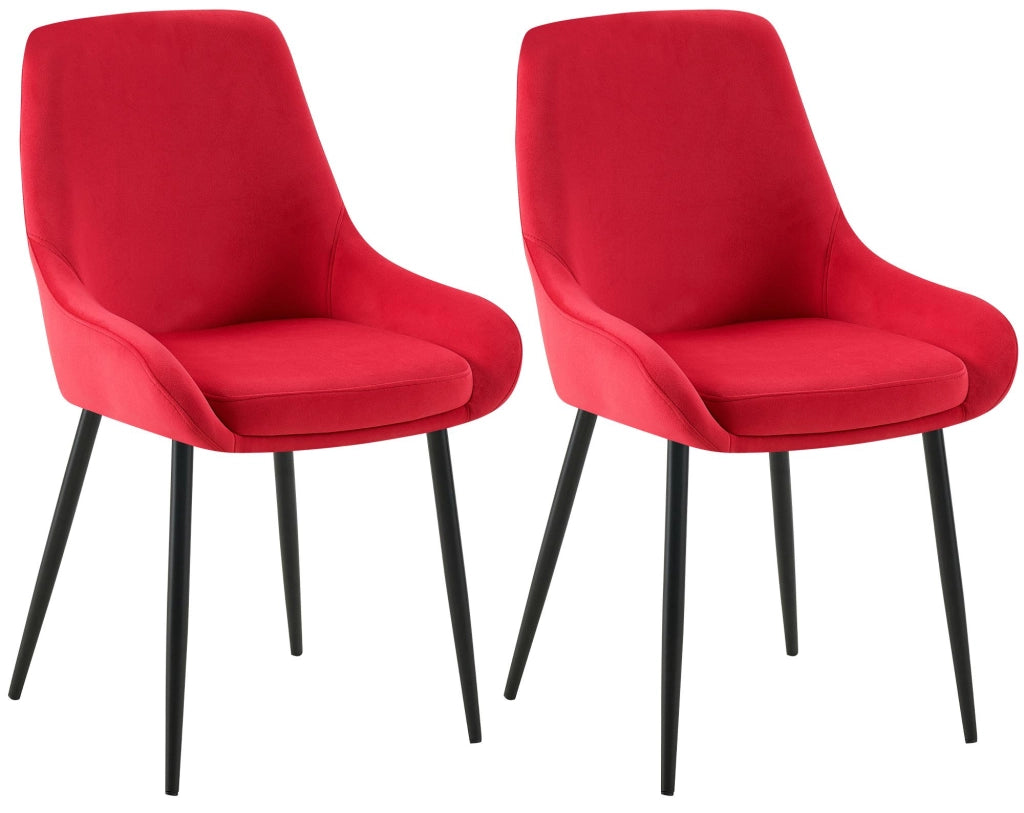 Set di 2 sedie per sala da pranzo Elmira velluto nero 8