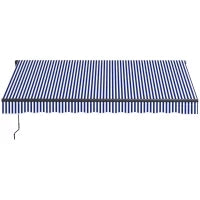 Tendalino Protezione Solare Tendalino da Terrazza, incluso Manovella, resistente alle intemperie, 247 cm x 295 cm, Blu + Bianco