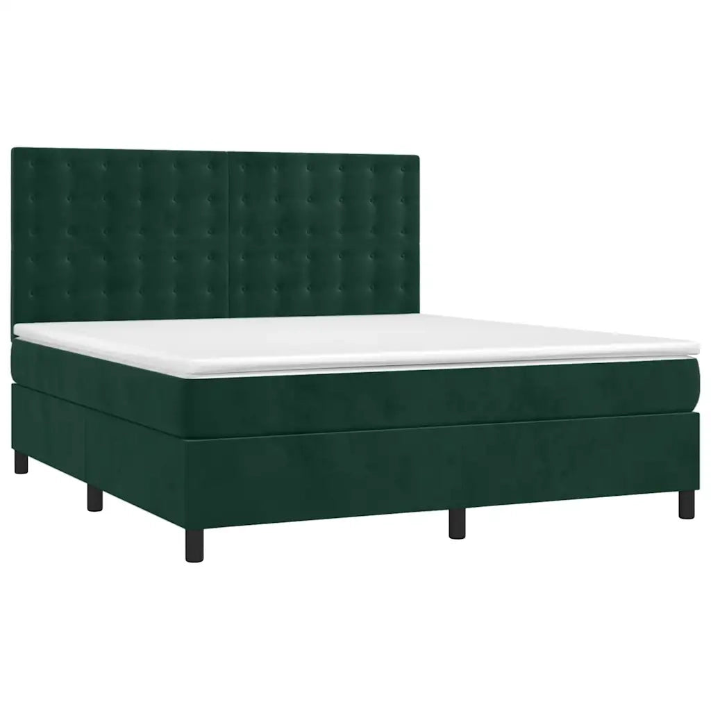 Giroletto a Molle con Materasso Verde Scuro 180x200 cm Velluto 3143280