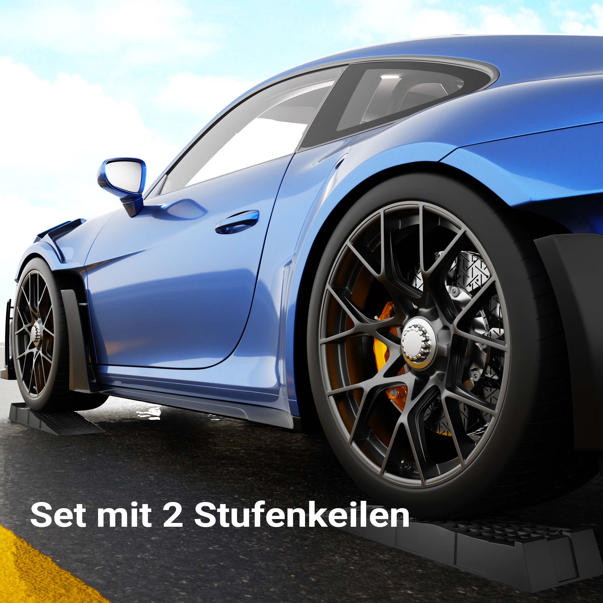 Cunei per camper auto 2 pz. max 3 t 700x200x78 mm Rampa di livellamento in plastica