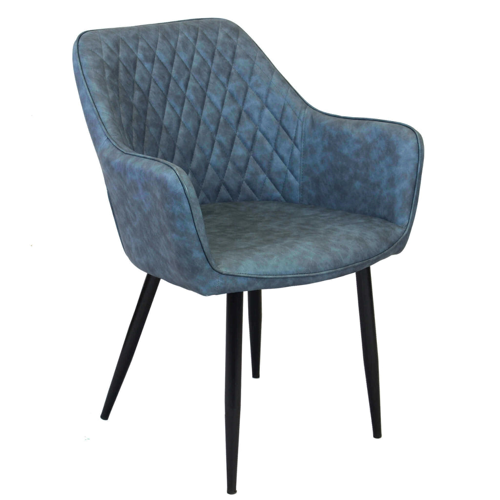 Poltrona per Sala da Pranzo in Ecopelle Metallo cm 48x62x83 - ROBIN