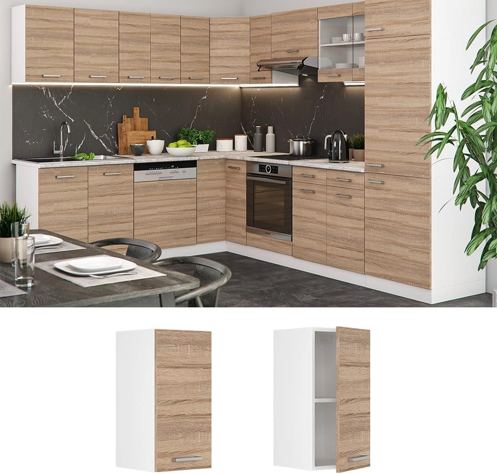 Pensile da cucina R-Line, Sonoma, 30 cm, per la libera combinazione all'interno di sistemi cucina modulari