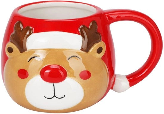Tazza di Natale 3D - 370 ml - Progetto festivo - Materiale dolomietico - Duraturo - Personalizzata a mano - Per bevande calde