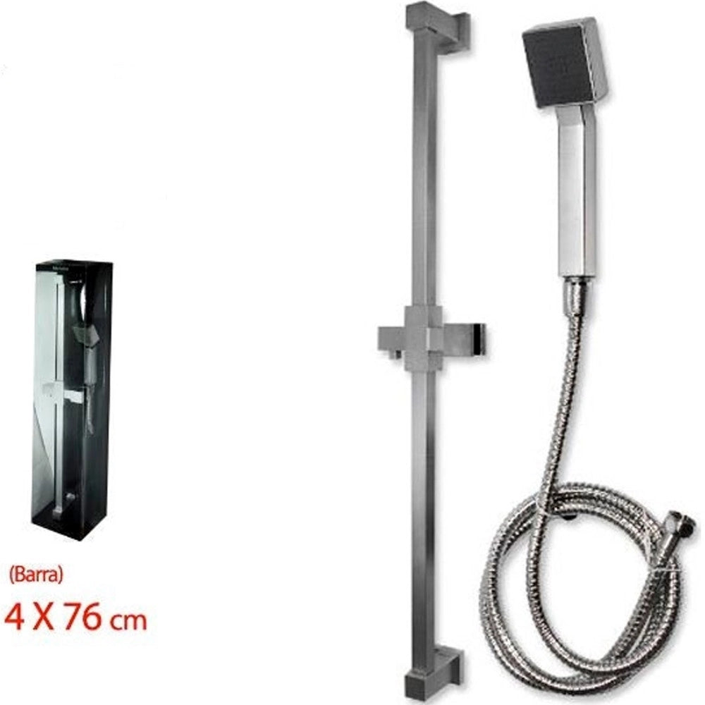 Trade Shop - Asta Saliscendi Cromato Per Doccia Soffione Doccetta 1 Getto Laccio 1,5mt -