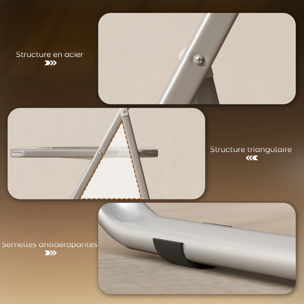 Sedia pieghevole ¨C zephmum ¨C Acrilico e acciaio, arancione, 4 pezzi