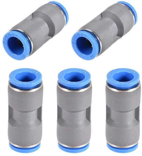 Connettore di Pressione - 8mm - Connettore di Accoppiamento Rapido - Fitting in Plastica - Per Compressore d'Aria/Sistema di Aspirazione - 5 Pezzi - Resistente alle Sollecitazioni Sismiche