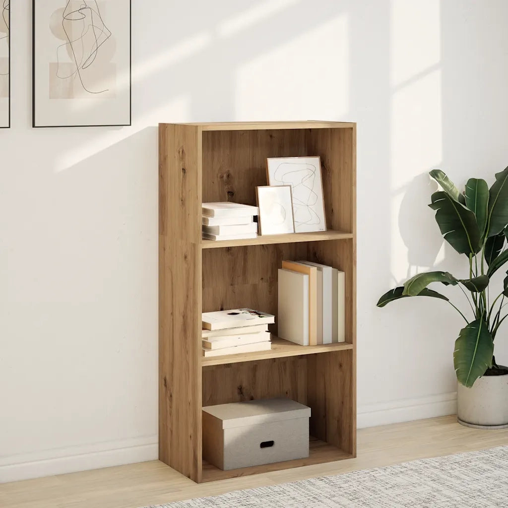 Libreria-Scaffale per Libri-Mobile di Stoccaggio Rovere Artigianale 60x30x114 cm in Legno Multistrato