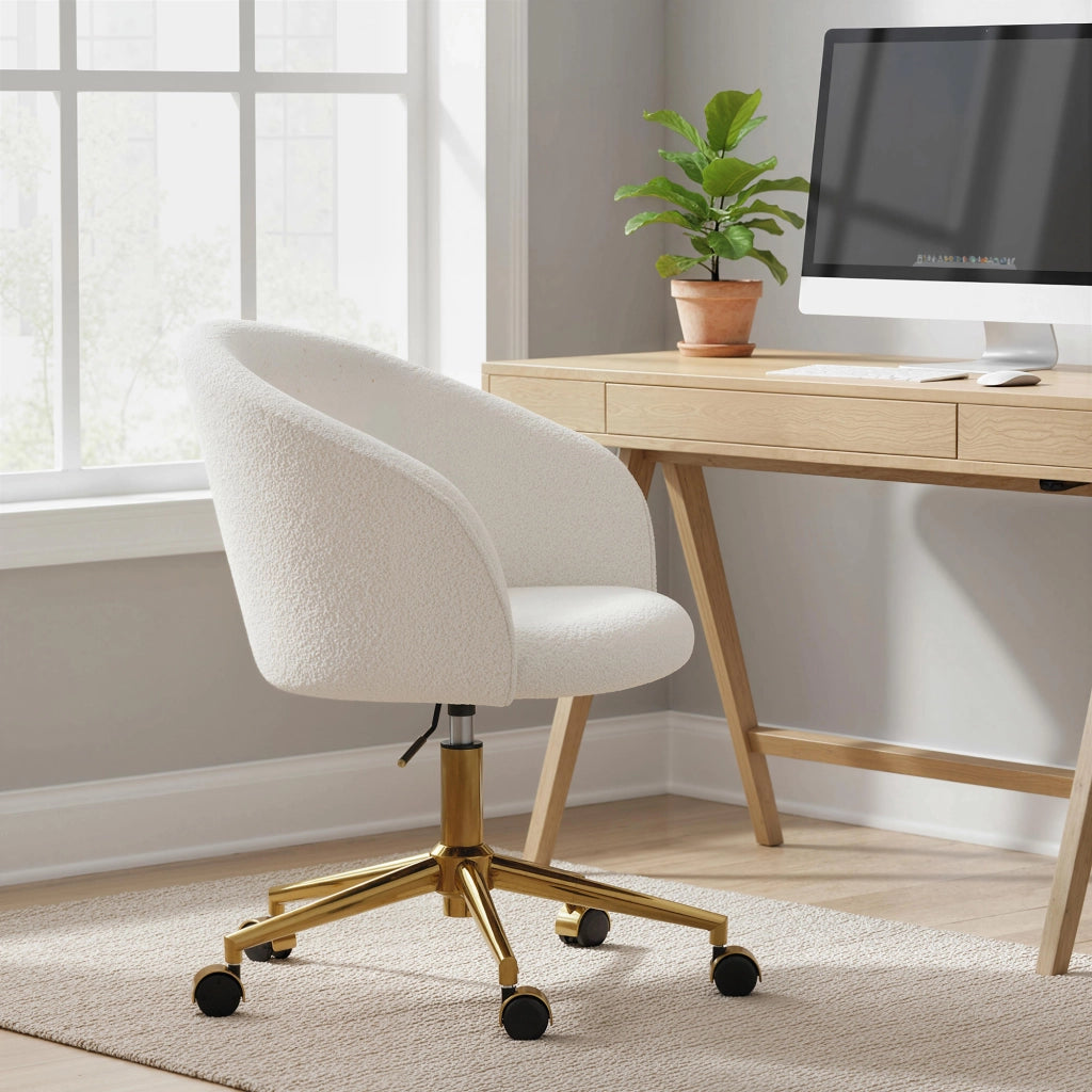 Sedia da ufficio ergonomica regolabile in altezza ¨C zephmum ¨C crema