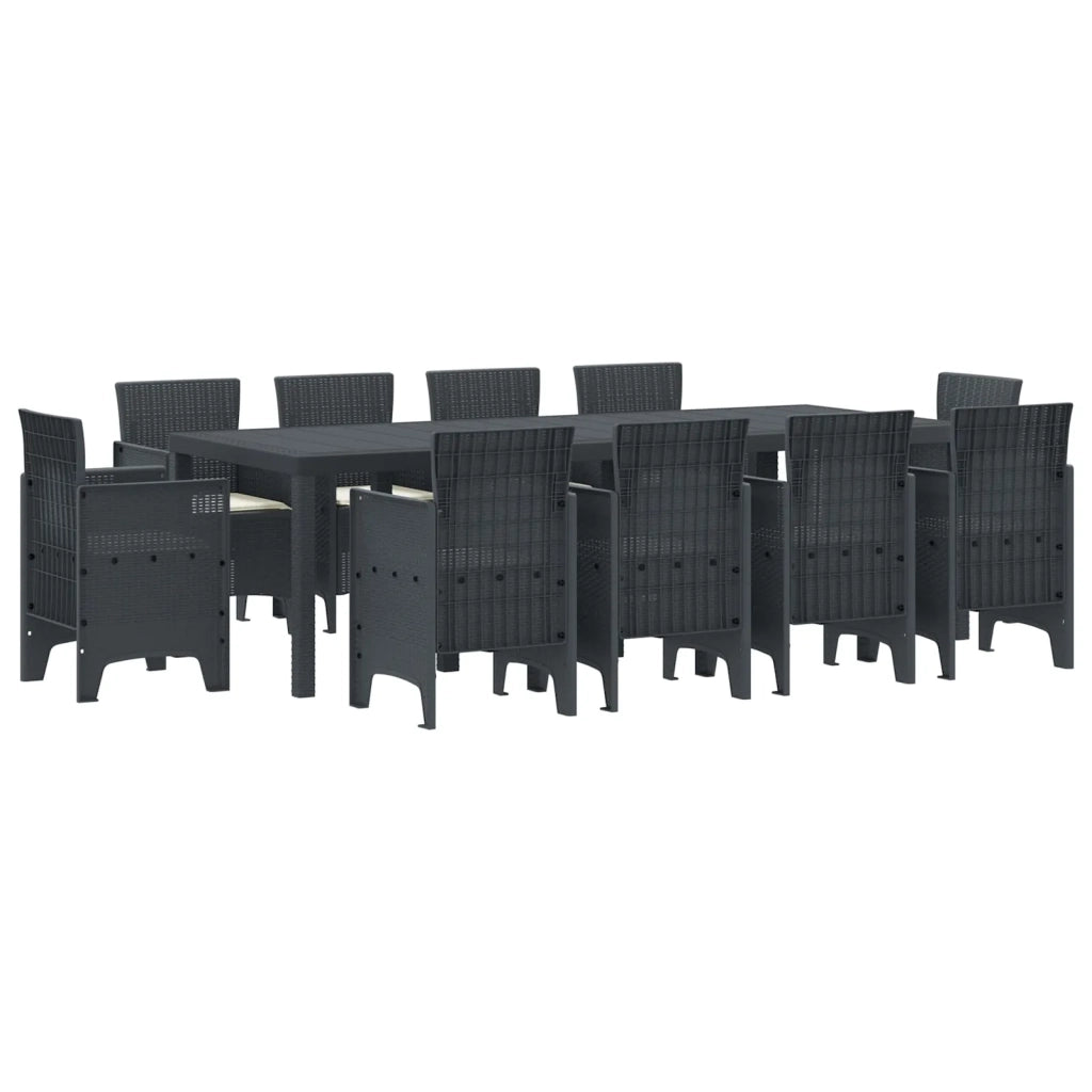 Set da Pranzo per Giardino 11 pcs Antracite Polipropilene 3378596