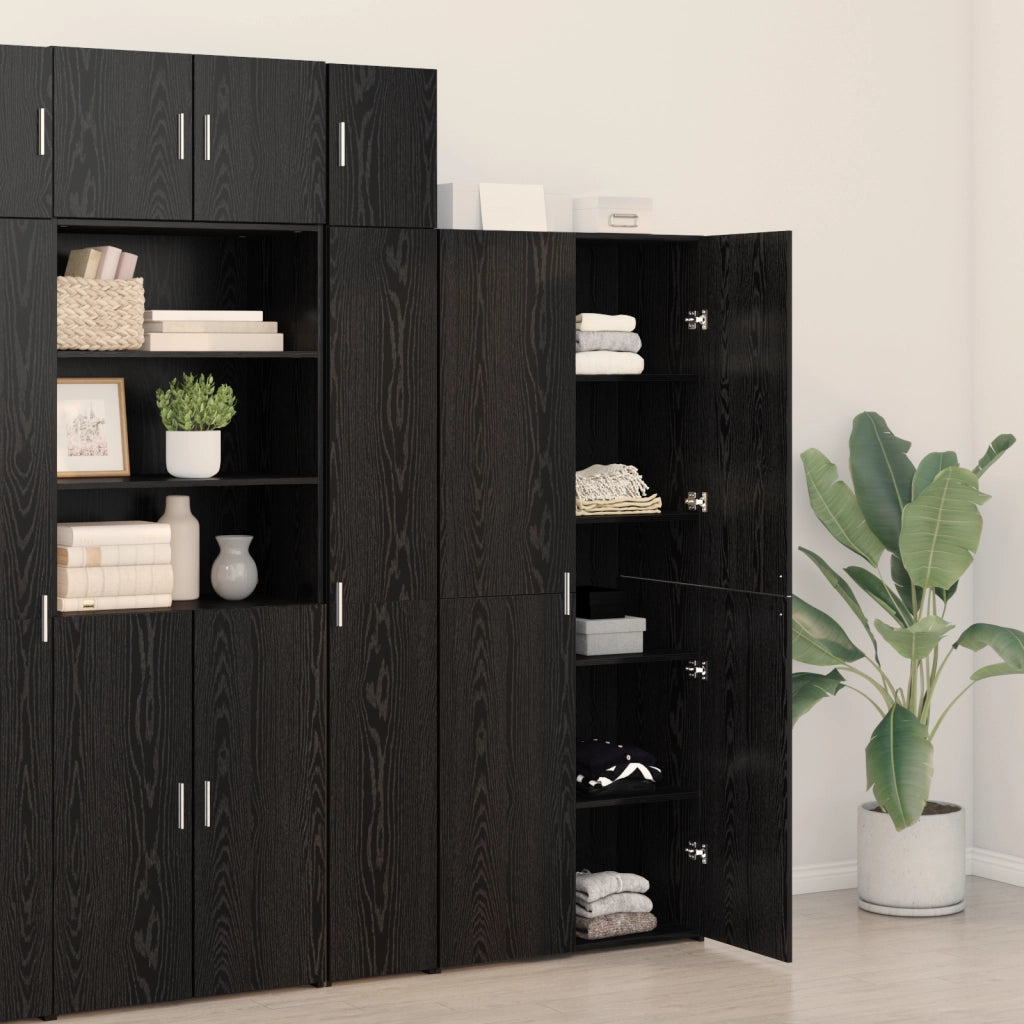 Buffet alto Rovere Nero 40x42.5x185 cm Legno ingegnerizzato