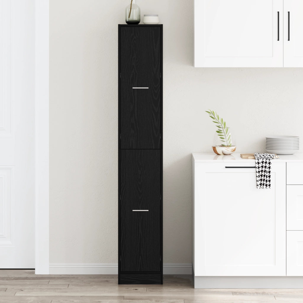Armadio Apothecary Rovere Nero 30x41x174.5 cm Legno Ingegnerizzato