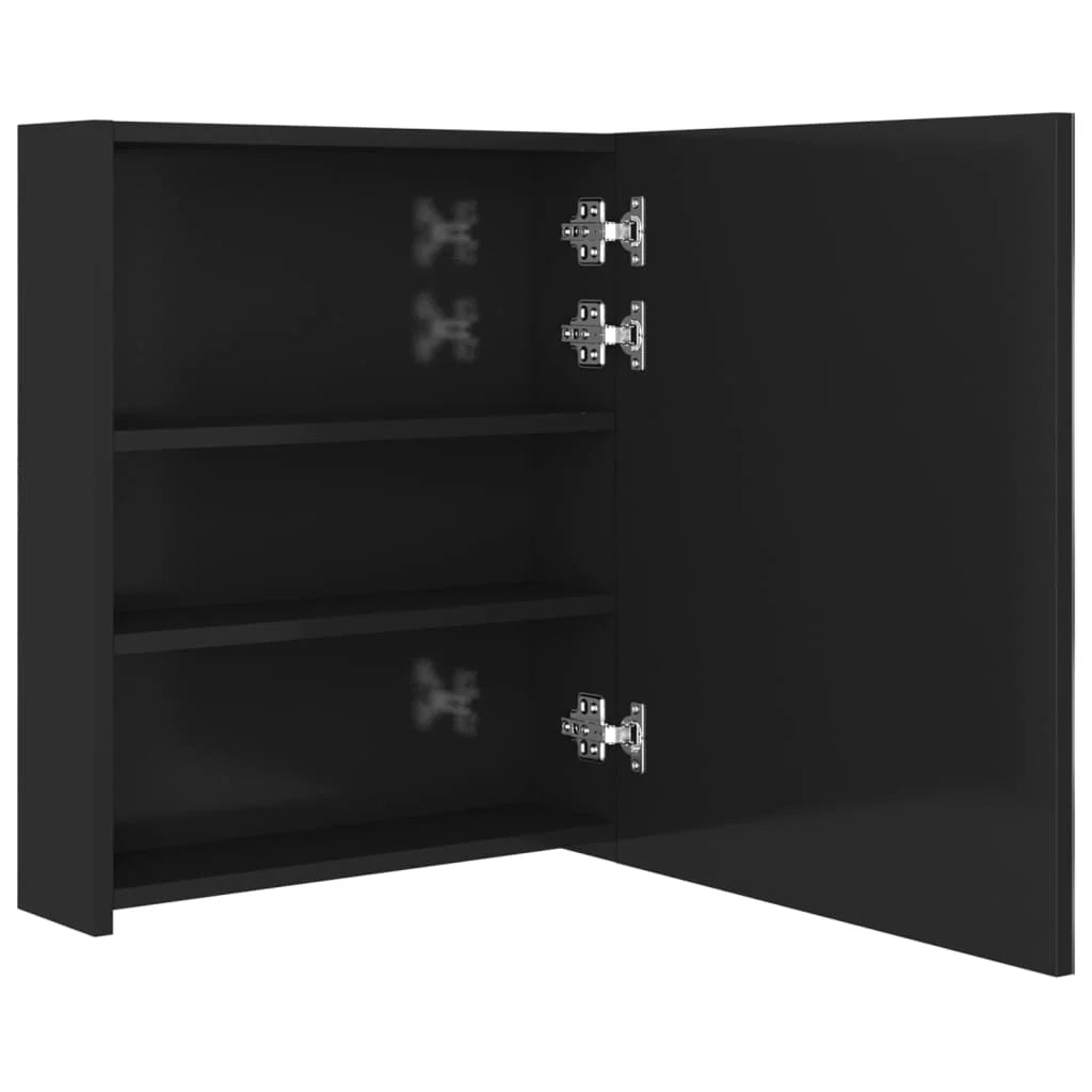 Mobile bagno con specchio LED 50x14x60 cm nero lucido 02_0006615