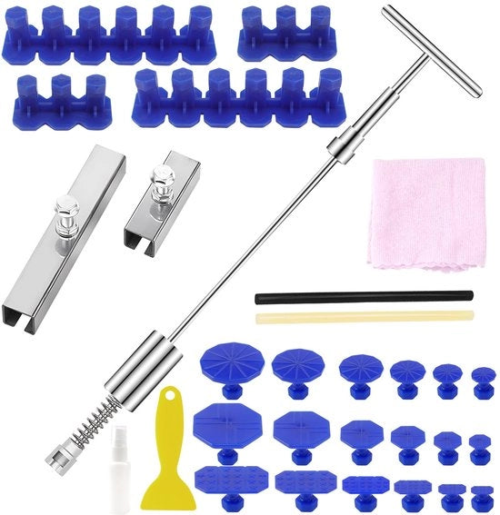 Kit di riparazione di denti per autoveicoli T Bar estrattore di deucazioni autolaccio kit di rimozione di deucazioni per l'estrazione di deucazioni in veicoli