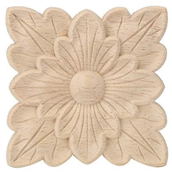 Decorazione per Mobili in Legno - Applique Decorativa - Disegno di Fiori - Decorazione per Parete - Decorazione per Giardino - Scultura Decorativa in Scala