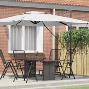 Parasole Roma-Ombrellone da giardino Beige 286 x 284 x 265 cm Alluminio e Poliestere