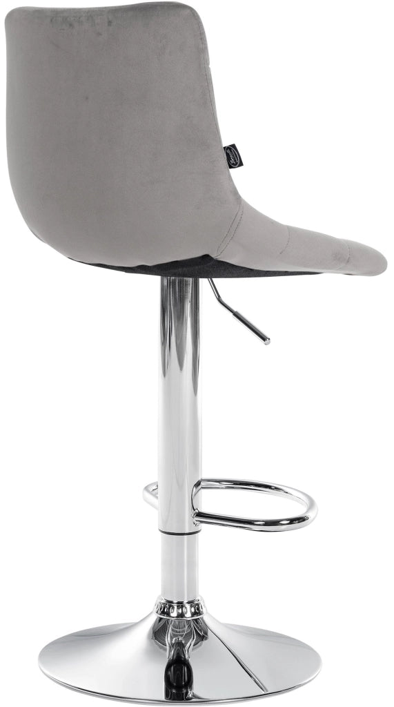 Sgabello Jerry Velvet grigio,cromo