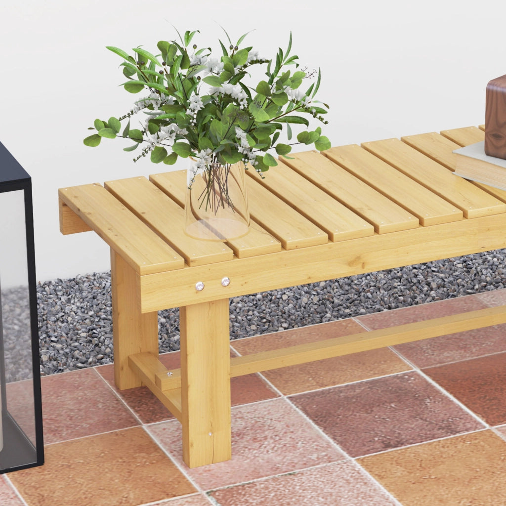 Panchina da giardino a 2 posti realizzata in legno massello impermeabile e resistente per giardino e terrazzo colore naturale.