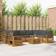 Set divani 10 pcs Naturale e Antracite Legno di Acacia Massello 3375507