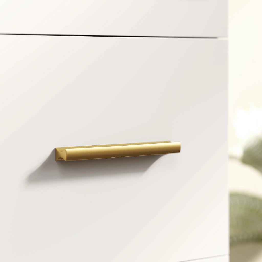 Mobile Sottolavabo con Intaglio a U, Armadietto e 3 Cassetti ¨C Zephmum ¨C Bianco 70x30x65 cm