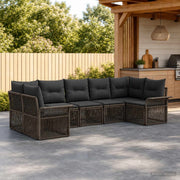 Set Divano da Giardino 7 pz 7-Numero di posti Grigio polyrattan 3434930