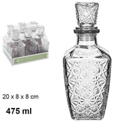 Trade Shop - 6 Bottiglia Vintage Per Liquore Wiskey Cognac Scotch In Vetro Con Tappo 8x20cm -