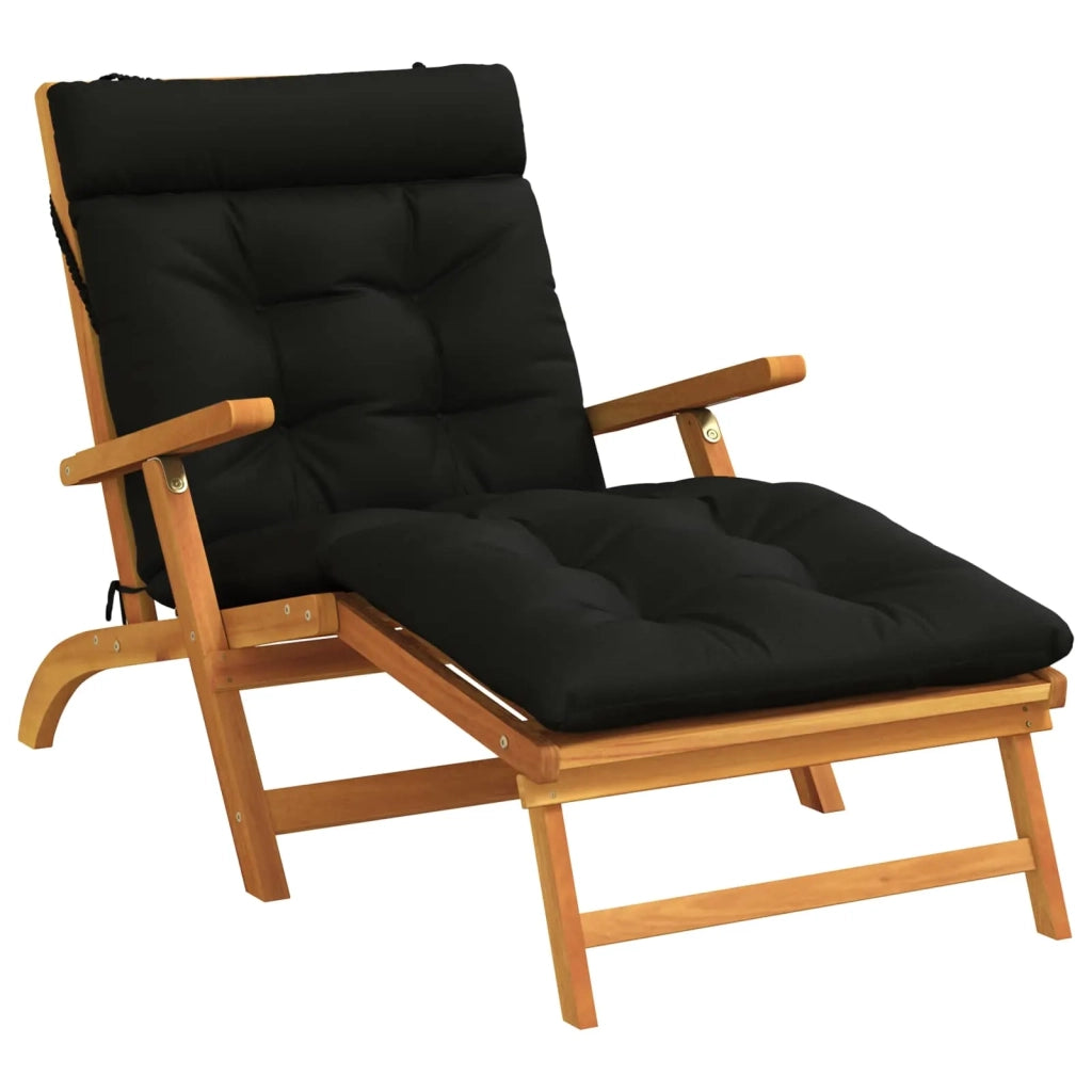 Cuscino per Lettino VIANEN 100% Poliestere Nero 200 x 70 x 8 cm 953921