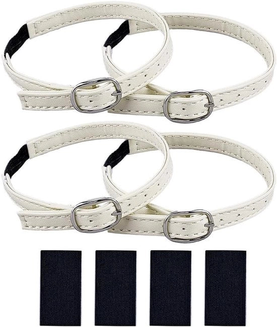 Cinturini per Stivali con Ganci per Donne e Ragazze in Beige - 4 Pezzi