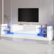 mobile TV 181 cm bianco con LED integrato e vani moderni