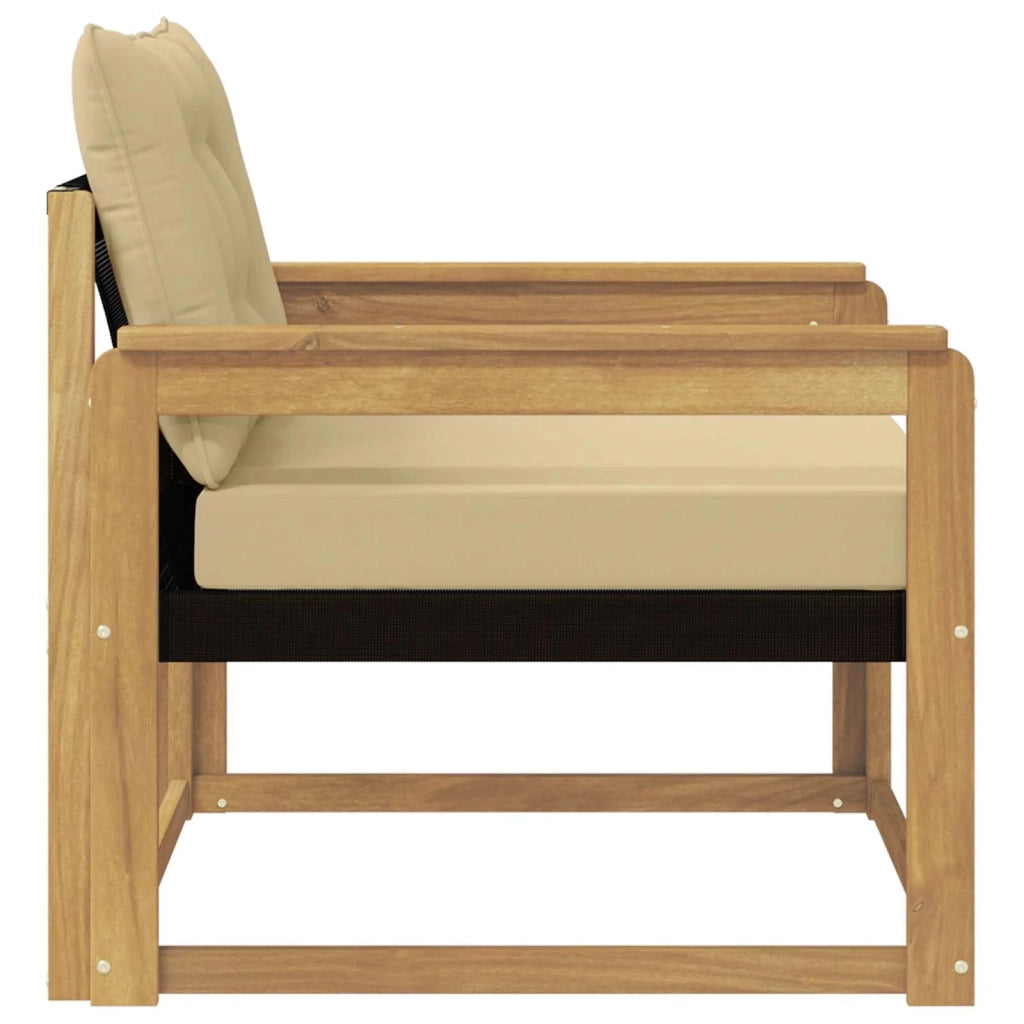 Set di divani da esterno-Sofa da giardino Legno di Acacia Massello e Textilene 832180