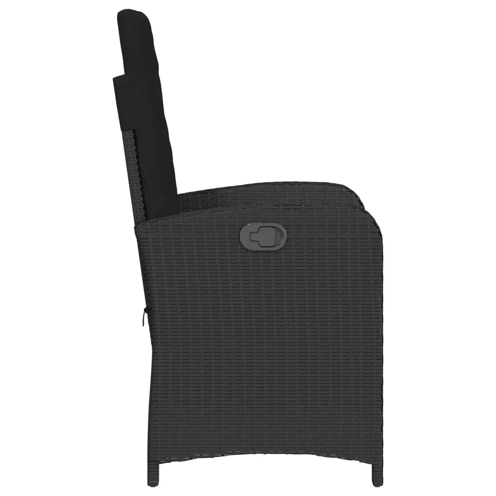 Set da BistrÃ² 3 pz con Cuscini Nero in Polyrattan