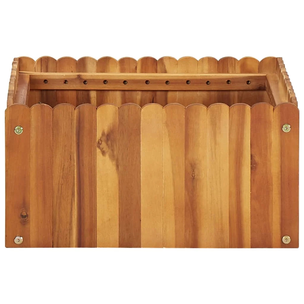 Fioriera rialzata per piante e fiori giardino 50 x 50 x 25 cm legno massello di acacia 02_0001070