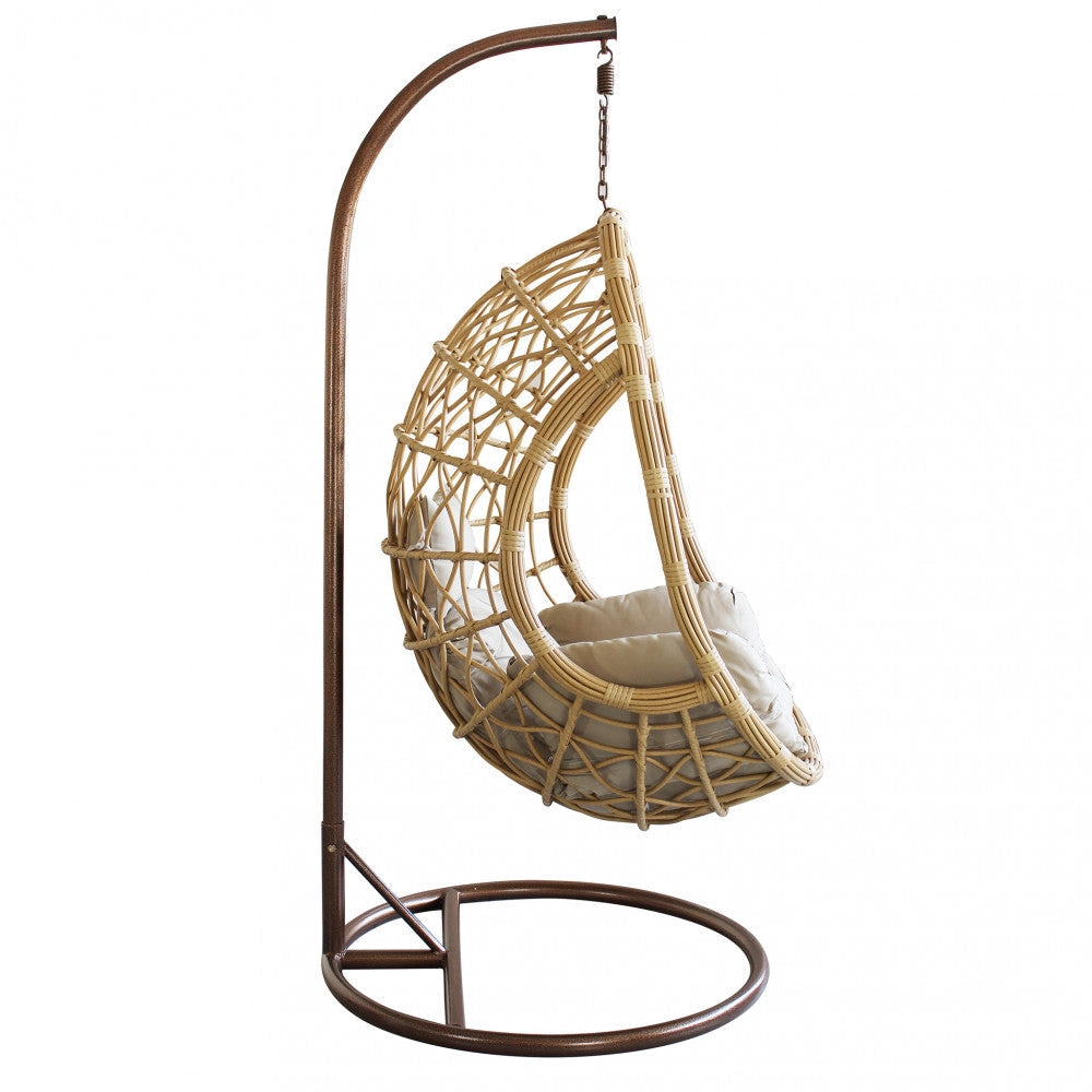 Dondolo Capraia 195x93x122 cm in Acciaio Marrone