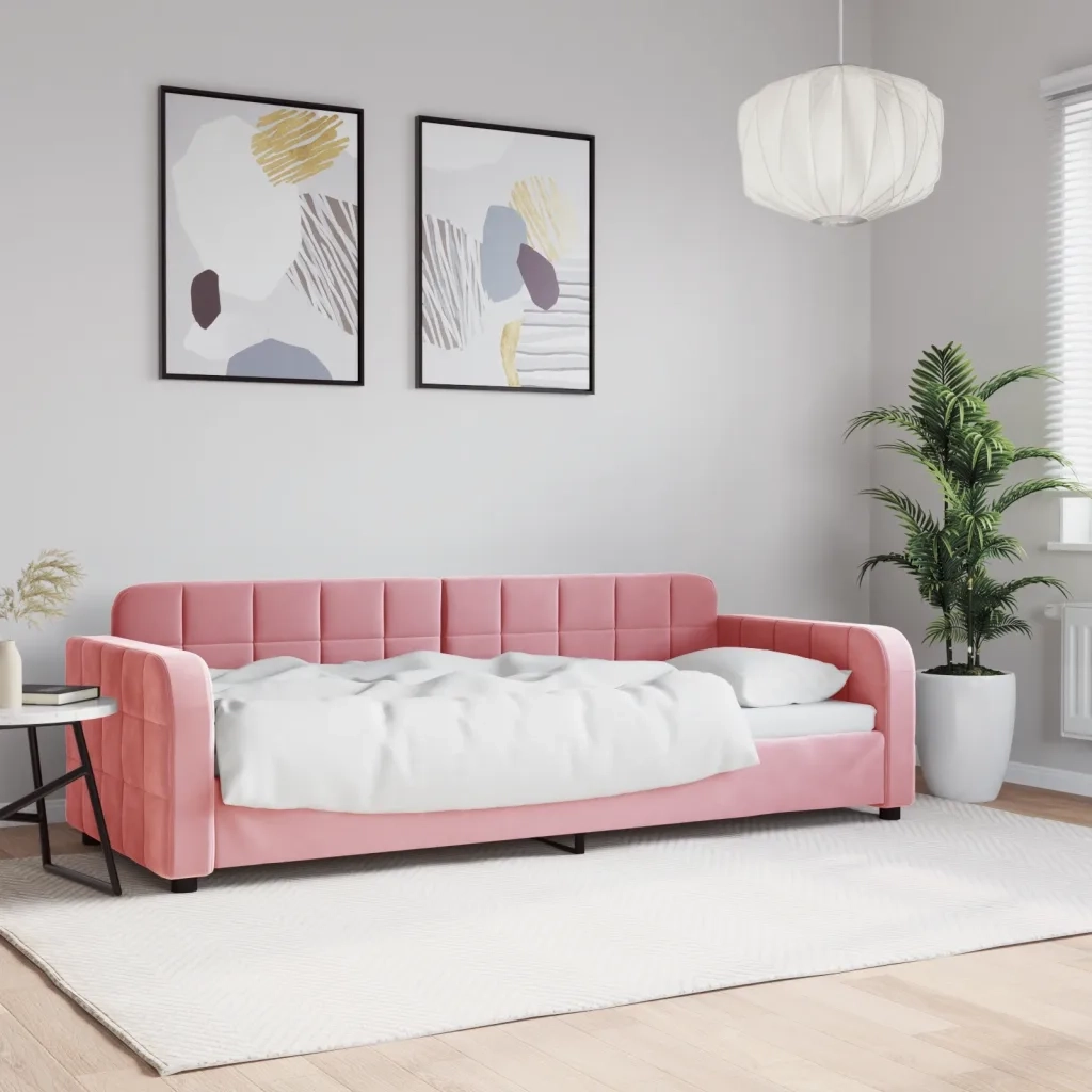 Letto da Giorno Rosa 80x200 cm in Velluto 354054