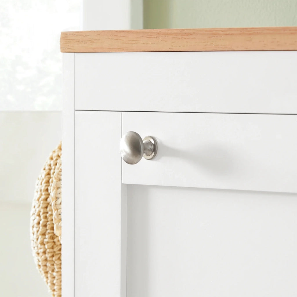 Scarpiera Ribaltabile, Scarpiera Con 3 Ribalte, Portascarpe Salvaspazio Con 2 Ganci, Bianco-Naturale 59x26x116cm FSR144-WN