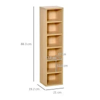 Scaffale Porta CD Set di 2 Pezzi con 6 ripiani 102 CD da Casa in Legno MDF 21 x 19.2 x 88.3cm Legno naturale
