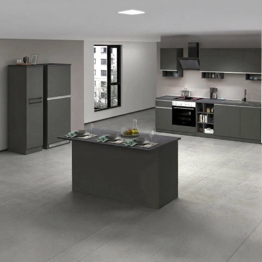 Cucinino Arlo, Cucina 3 Cassetti, Elettrodomestici non inclusi, Made in Italy, Grigio Ardesia