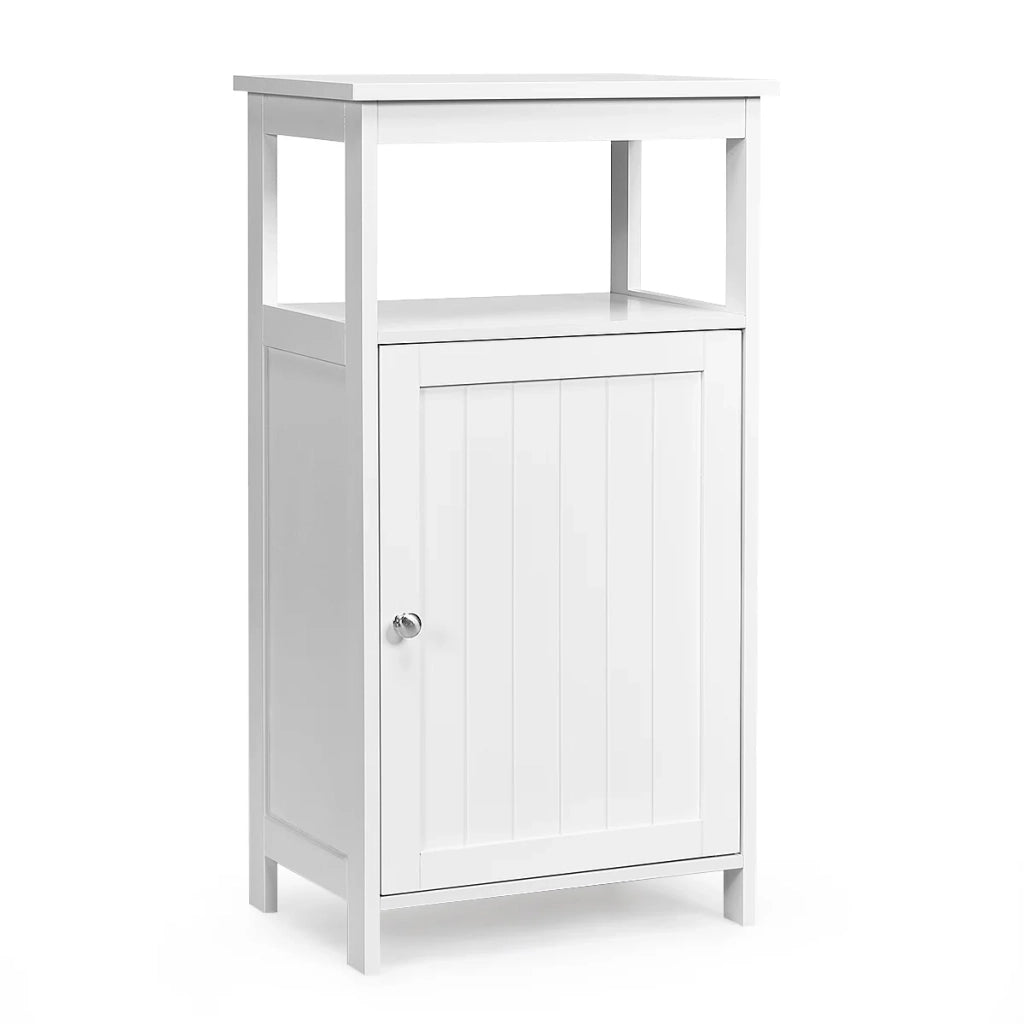 Mobiletto portaoggetti 40 x 30 x 70 cm con ripiano regolabile design moderno per bagno o soggiorno realizzato in MDF bianco 20_0012749