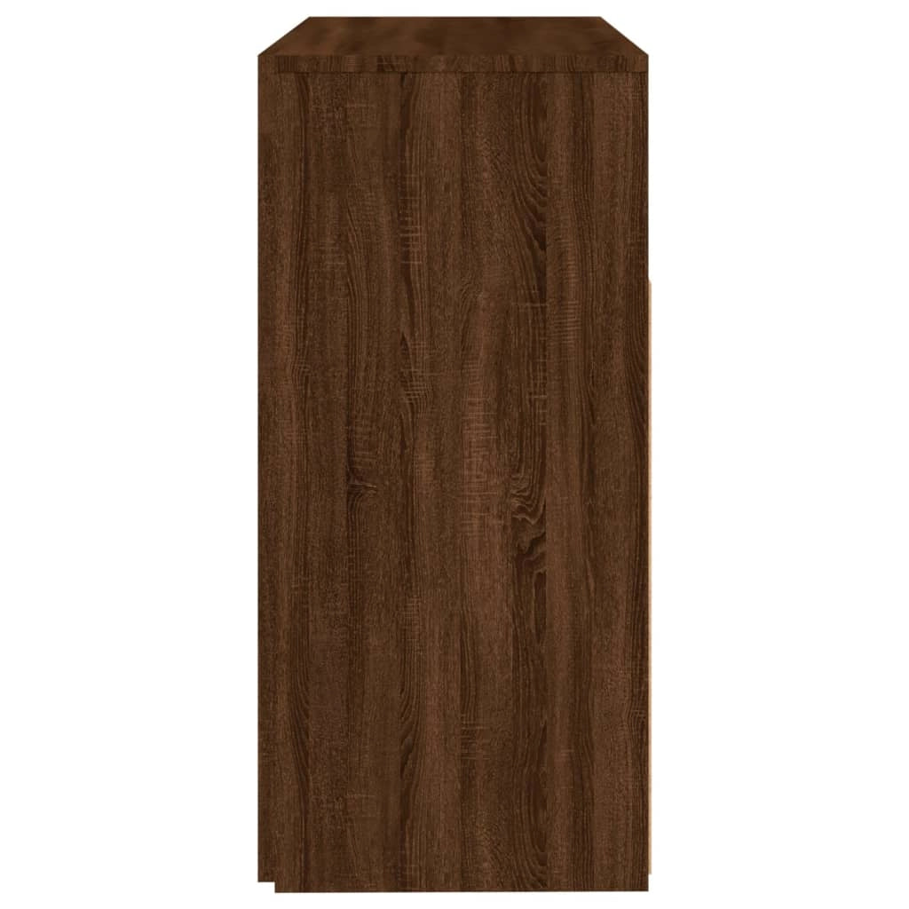 Credenza cassettiera armadio mobile contenitore organizer per cucina soggiorno salotto con luci LED 80 x 35 x 75 cm marrone 02_0029930
