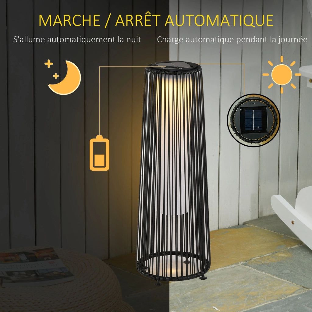 Lampada da giardino LED ¨C zephmum ¨C nero, resina, ?21.5x61H cm