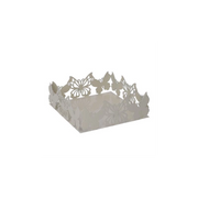 Portatovaglioli metallo farfalla crema quadrato cm 16,5x16,5h6