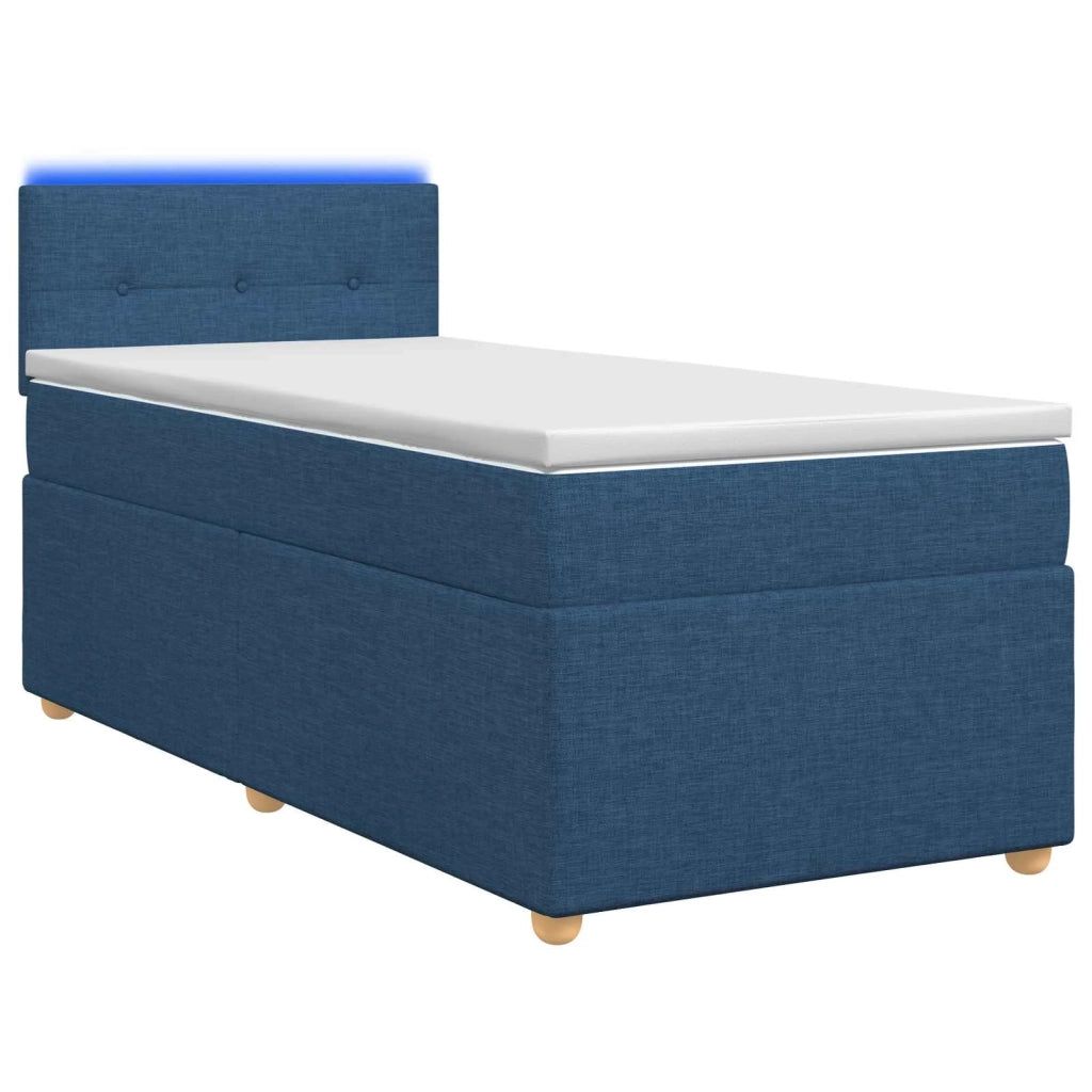 Letto box spring con materasso Blu 100 x 200 cm Tessuto 3452358