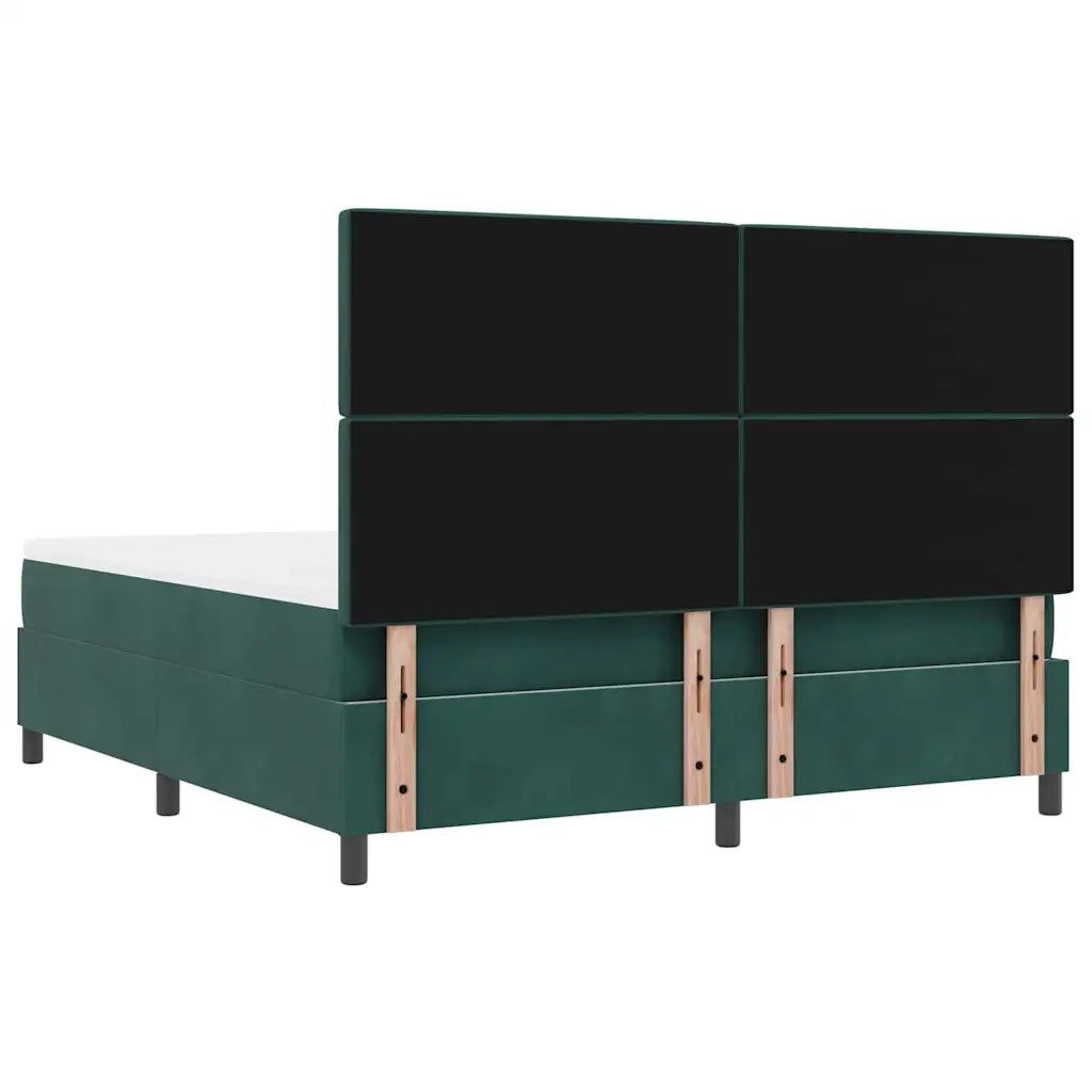 Letto a molle con testiera Verde scuro 200 x 180 cm Velluto 3344465