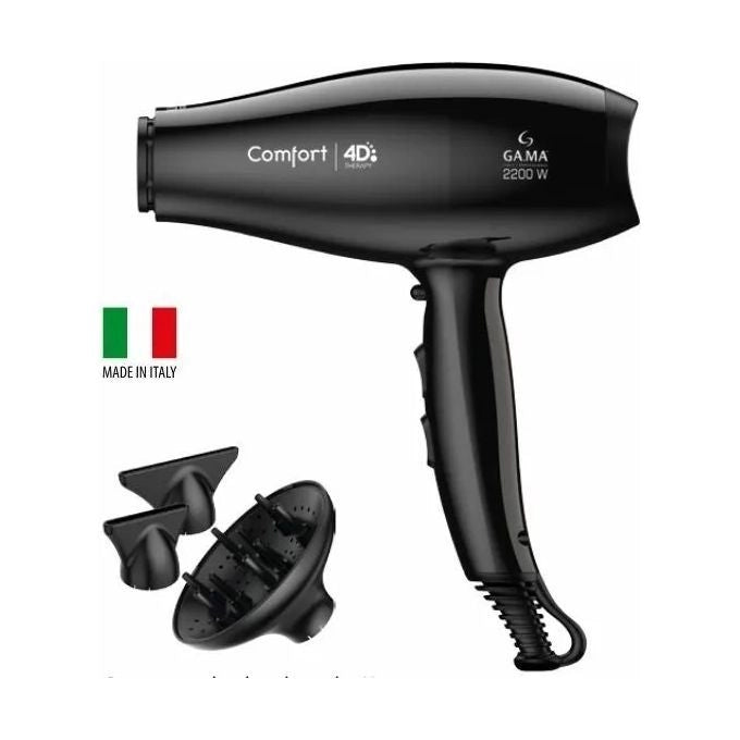 GA.MA Phon Comfort 4D Therapy Ultra Ozone Ion Gama: Made in Italy, tecnologia agli ioni, anti crespo, anti-età, ricostruzione molecolare dei capelli, componenti interni in tormalina, 2200 W, 6 combinazioni di temperatura e velocità, colpo d'aria fredda.