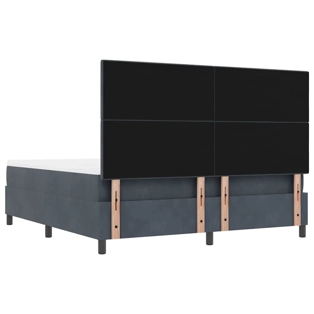Letto a molle con testiera Grigio scuro 200 x 180 cm Velluto 3344529