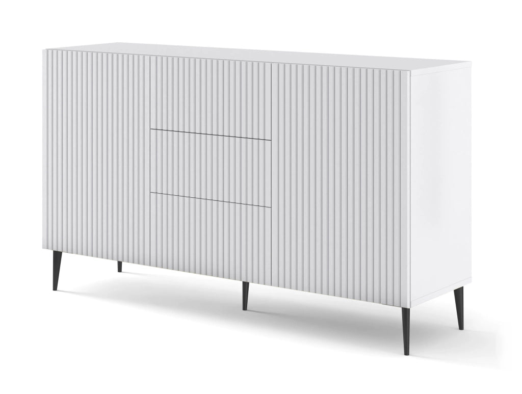 MOBILE CASSETTIERA SOGGIORNO S. RAVENNA cm149x41x86h BIANCO OPACO PIEDINI NERI