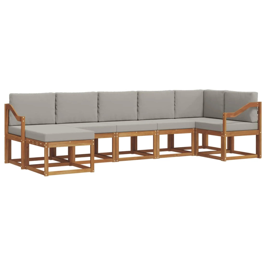 Set di divani da esterno 7 pcs Grigio Naturale e Chiaro 3366724