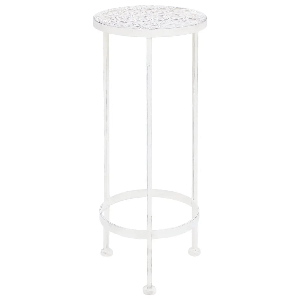 Set Piedistalli per Piante 3 pz Vintage Effetto Bianco Anticato 245937