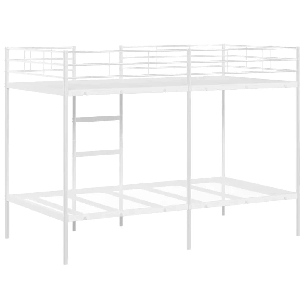 Letto a Castello senza Materasso Bianco 100x200 cm in Acciaio